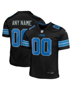 Youth Detroit Lions Black Alternate Custom Game Jersey