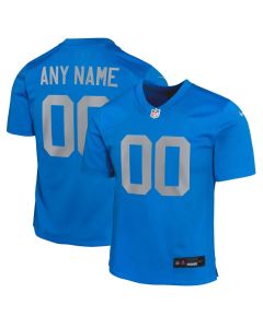 Youth Detroit Lions Blue Alternate Custom Game Jersey