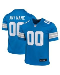 Youth Detroit Lions Blue Custom Game Jersey