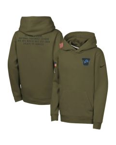 Youth Detroit Lions Olive 2025 Salute to Service Club Fleece Hoodie (Olive)