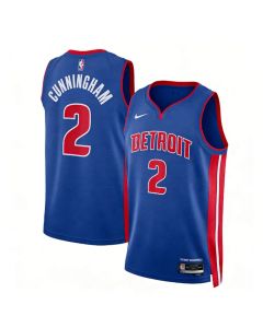 Youth Detroit Pistons #2 Cade Cunningham Blue Swingman Icon Edition Jersey (Blue)