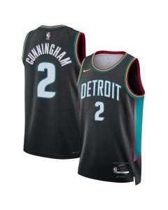 Youth Detroit Pistons #2 Cade Cunningham Charcoal 2025/26 Swingman City Edition Jersey (Charcoal)