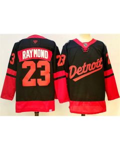 Youth Detroit Red Wings #23 Lucas Raymond Black 2024-25 Stitched Jersey