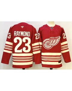 Youth Detroit Red Wings #23 Lucas Raymond Red 2025-26 Centennial Premium Stitched Hockey Jersey
