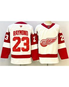 Youth Detroit Red Wings #23 Lucas Raymond White 2024-25 Stitched Jersey