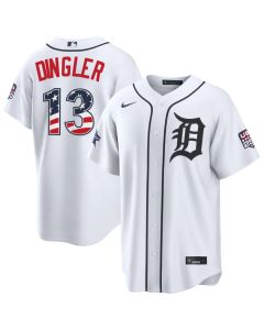 Youth Detroit Tigers #13 Dillon Dingler Nike White 2026 All-Star Edition Stars & Stripes Stadium Jersey (White)