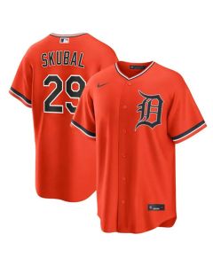 Youth Detroit Tigers #29 Tarik Skubal Orange Cool Base Stitched Jersey