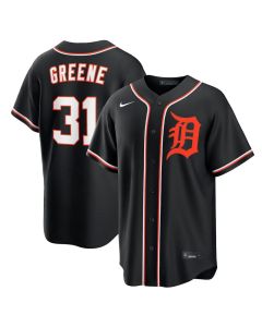 Youth Detroit Tigers #31 Riley Greene Nike Fashion Replica Black Out Jersey