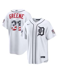 Youth Detroit Tigers #31 Riley Greene Nike White 2026 All-Star Edition Stars & Stripes Stadium Jersey