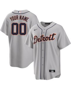 Youth Detroit Tigers Gray Home Replica Custom Jersey (Gray)