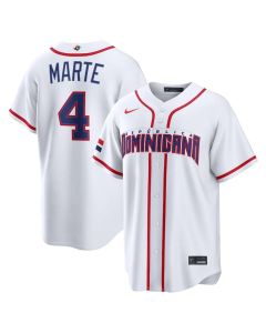 Youth Dominican Republic Baseball #4 Ketel Marte White 2026 World Baseball Classic Home Stadium Jersey (White)