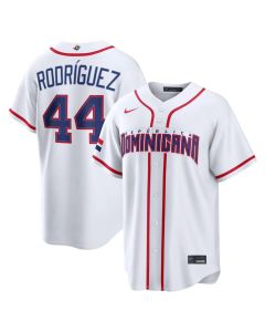 Youth Dominican Republic Baseball #44 Julio Rodriguez White 2026 World Baseball Classic Home Stadium Jersey (White)