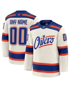 Youth Edmonton Oilers Light Beige Alternate Custom Jersey