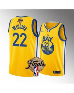 Youth Golden State Warriors #22 Andrew Wiggins 2022 Yellow NBA Finals Stitched Jersey