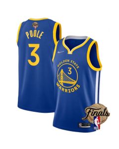 Youth Golden State Warriors #3 Jordan Poole 2022 Blue NBA Finals Stitched Jersey