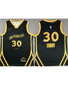 Youth Golden State Warriors #30 Stephen Curry Black Stitched NBA Jersey