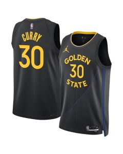 Youth Golden State Warriors #30 Stephen Curry Jordan Brand Black 2024/25 Swingman Statement Edition Jersey