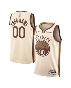 Youth Golden State Warriors Cream 2025/26 City Edition Swingman Custom Jersey (Cream)