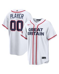Youth Great Britain Baseball Custom White 2026 World Baseball Classic Home Jersey (White)