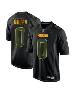 Youth Green Bay Packers #0 Matthew Golden Carbon Black Fashion Game Jersey (Green Black)