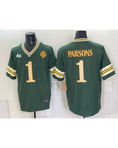 Youth Green Bay Packers #1 Micah Parsons Green With Patch 2026 Rivalries Collection Game Jersey (Green)