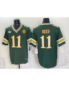 Youth Green Bay Packers #11 Jayden Reed Green With Patch 2026 Rivalries Collection Game Jersey (Style 4)