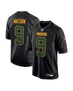 Youth Green Bay Packers #9 Christian Watson Carbon Black Fashion Game Jersey