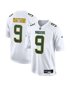 Youth Green Bay Packers #9 Christian Watson Tundra White Fashion Game Jersey (Green White)