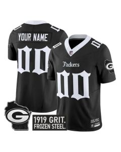 Youth Green Bay Packers Black F.U.S.E. "Gothic Frozen Tundra Edition" Vapor Limited Stitched Football Custom Jersey (Style 2)