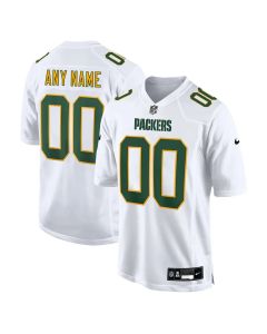 Youth Green Bay Packers Custom Tundra White Fashion Game Jersey (Green White)