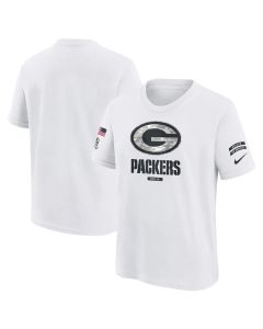 Youth Green Bay Packers White 2024 Salute To Service T-Shirt (Green White)
