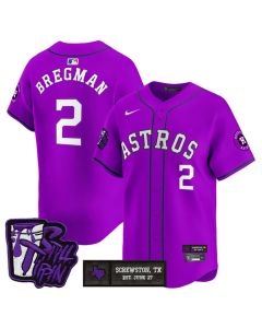 Youth Houston Astros #2 Alex Bregman DJ Screw Still Tippin Purple Patch Vapor Limited Stitched Baseball Jersey