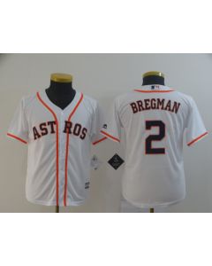 Youth Houston Astros #2 Alex Bregman White Cool Base Stitched MLB Jersey (White)