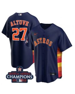 Youth Houston Astros #27 Jose Altuve Navy 2022 World Series Champions Stitched BaseballJersey