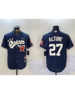 Youth Houston Astros #27 Jose Altuve Navy Cactus Jack Style Vapor Premier Limited Stitched Baseball Jersey