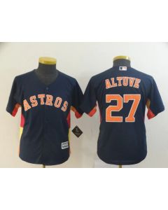 Youth Houston Astros #27 Jose Altuve Navy Cool Base Player Stitched MLB Jersey