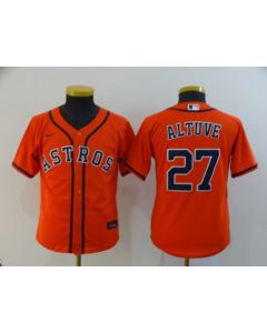 Youth Houston Astros #27 Jose Altuve Orange Cool Base Stitched MLB Jersey