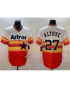 Youth Houston Astros #27 Jose Altuve Orange Rainbow Cool Base Stitched Jersey