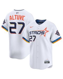 Youth Houston Astros #27 Jose Altuve White 2025 City Connect Limited Stitched Baseball Jersey