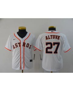 Youth Houston Astros #27 Jose Altuve White Cool Base Stitched MLB Jersey