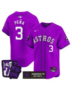 Youth Houston Astros #3 Jeremy Pena DJ Screw Still Tippin Purple Patch Vapor Limited Stitched Baseball Jersey (Purple)