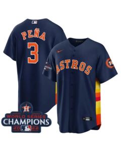 Youth Houston Astros #3 Jeremy Pena Navy 2022 World Series Champions Stitched BaseballJersey