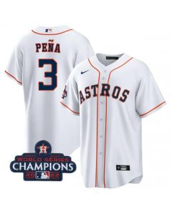 Youth Houston Astros #3 Jeremy Pena White 2022 World Series Champions Home Stitched BaseballJersey