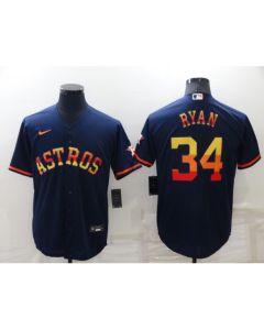 Youth Houston Astros #34 Nolan Ryan Navy Stitched Baseball Jersey