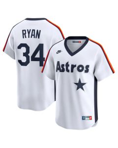 Youth Houston Astros #34 Nolan Ryan Nike White Throwback Cooperstown Collection Limited Jersey