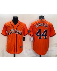 Youth Houston Astros #44 Yordan Alvarez Orange With Patch Stitched Jersey