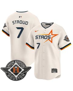 Youth Houston Astros #7 C.J. Stroud Cream 2025 City Connect Limited Stitched Baseball Jersey (Cream)
