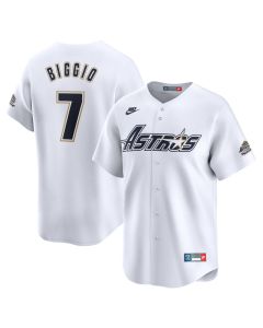 Youth Houston Astros #7 Craig Biggio Nike White Throwback Cooperstown Collection Limited Jersey