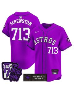 Youth Houston Astros #713 DJ Screw Still Tippin Purple Patch Vapor Limited Stitched Baseball Jersey