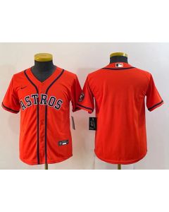 Youth Houston Astros Blank Orange With Patch Cool Base Stitched Jersey